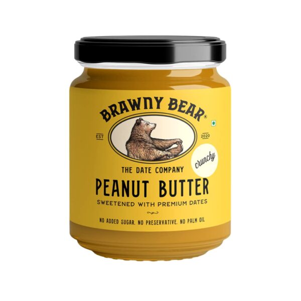 Brawny Bear Protein Peanut Butter Crunchy | Date-sweetened, No Added Sugar (500G)