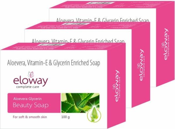 Eloway Aloevera, Vitamin -E & Glycerin Enriched Beauty Soap For Soft & Smooth Skin