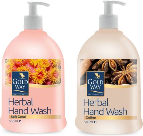 GOLDWAY Soft Coral Herbal Handwash & Coffee Herbal HandWash With Natural Herbs.Combo Pack of 2 Hand Wash Pump Dispenser - Price in India, Buy...