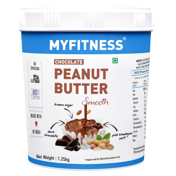 MYFITNESS Chocolate Peanut Butter Smooth 1250g | 22g Protein | Tasty & Healthy Nut Butter Spread |Vegan| Dark Chocolate | Cholesterol Free, Gluten...