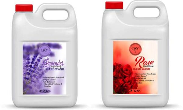 OXY 12 Lavender Hand Wash & Rose Hand Wash Anti-bacterial Disinfectant (5+ 5 LTR) Hand Wash Can - Price in India, Buy OXY 12 Lavender Hand Wash &...